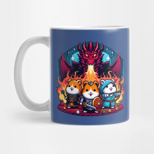 Cute Kawaii Funny RPG Fantasy World Board Game Hamster Pet Lover Dragon Knight Archer Warrior Mug